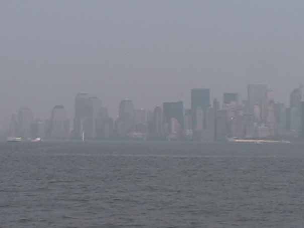 There is now a hole in the Manhattan skyline.