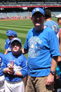My son and I at Angel Stadium on Father's Day 2006