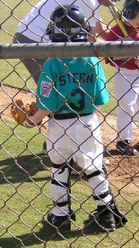 My son playing tee ball in 2004