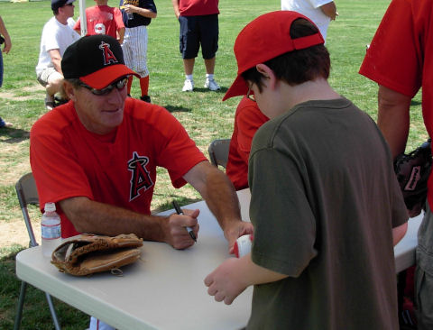 My son at an Angels clinic, 2007
