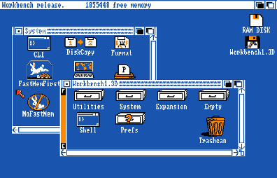 Amiga Workbench 1.3 (circa 1987) from Wikipedia