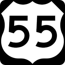 US Highway 55 sign from Wikimedia Commons