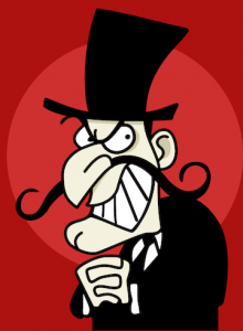 Caricature of a villain (image from Wikipedia)