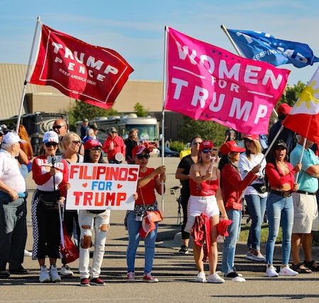 Trump supporters at a rally (photo by Michael Anthony)