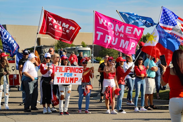 Trump supporters at a rally (photo by Michael Anthony)